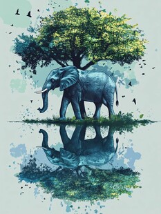 大象水彩画素材-大象水彩画图片-大象水彩画设计模板-昵图网