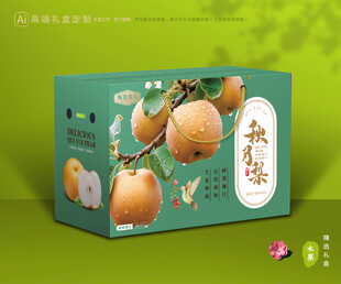 秋月梨礼盒 梨包装