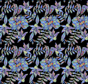 多彩花卉图案布料纹理