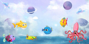 卡通海底世界背景