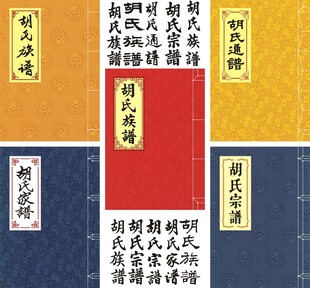 胡氏宗谱古籍线装书封面