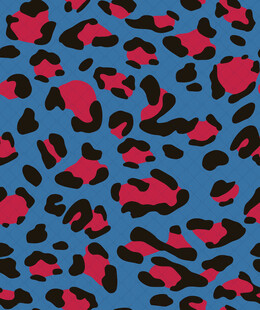 蓝底红黑豹纹图案纹理