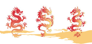 高清矢量龙龙图腾元素