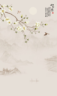 新中式花鸟玄关画