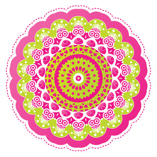 粉色曼陀罗花纹饰图案