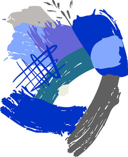 抽象蓝色笔触艺术图案