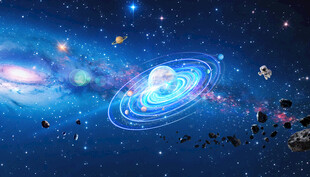 银河星球外太空陨石宇宙卫星背景