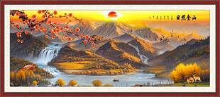 日照金山招财进宝装饰画