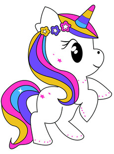 可爱彩虹独角兽卡通形象