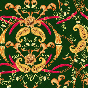 复古华丽花纹图案设计