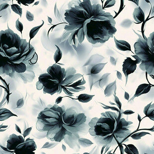 蓝白花卉图案纹理背景