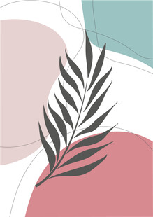 简约植物几何背景矢量图案