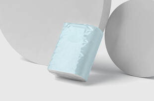 浅蓝色简约纸巾包装展示