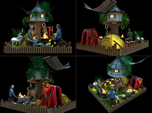 户外活动登山露营美陈商场美陈 