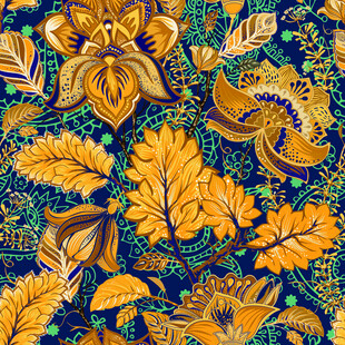 复古花卉图案精美织物