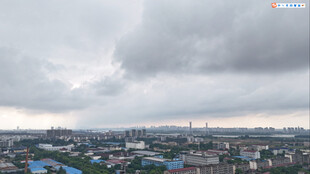 工业园工厂云彩延时视频