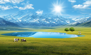 蓝天白云大草原