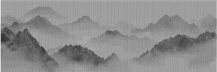 线条水墨山水意境图