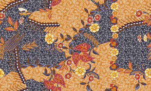 复古花卉图案织物纹理