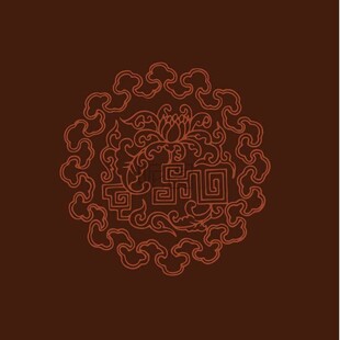 中式传统圆形吉祥花纹图案