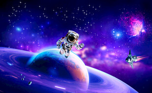 土星卫星行星星空 