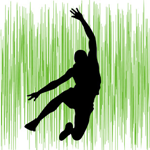 篮球运动员跃起精彩瞬间