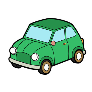 绿色卡通小汽车
