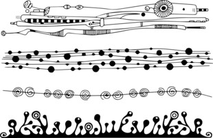 复古底纹岩画元素装饰图案