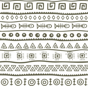 复古几何线条民族风图案元素