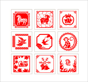 传统动物剪纸图案集合