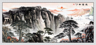 迎客松国画山水