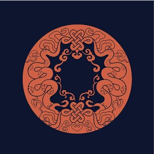 圆形生肖蛇图案