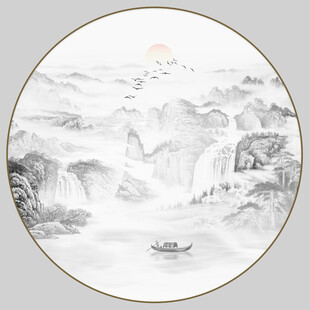 圆形山水画