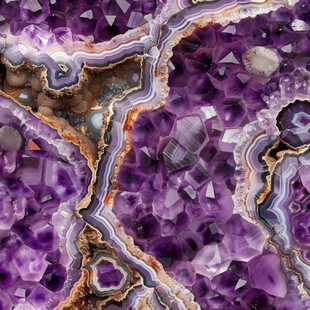 紫晶洞纹理特写