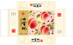 阳山水蜜桃包装设计平面展开图
