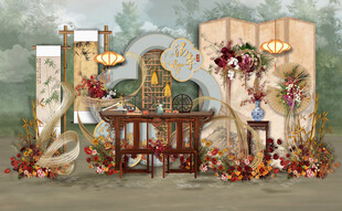 新中式风婚礼装饰场景布置