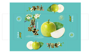 新鲜翠冠梨包装平面展图