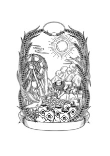 酿酒图 稻米插画