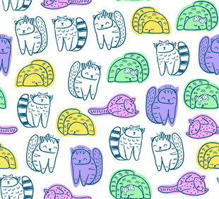 可爱猫咪图案背景