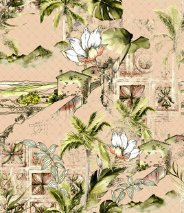 热带风情花卉植物图案