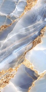 蓝金大理石纹理特写