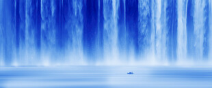 流水生财瀑布山水幕墙