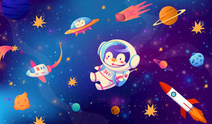卡通星空宇宙背景
