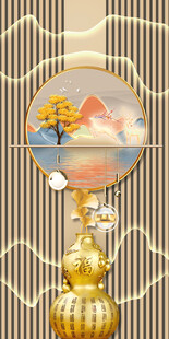 玄关轻奢格栅小鹿