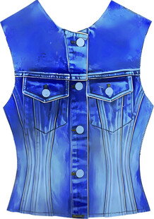 牛仔风格无袖紧身衣