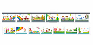 卡通公益壁画墙面插画