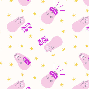 粉色婴儿元素无缝图案