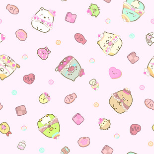 可爱卡通甜点图案背景