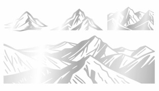 矢量简约线条风山脉插画素材