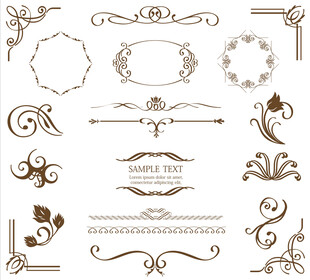 复古装饰性边框设计元素